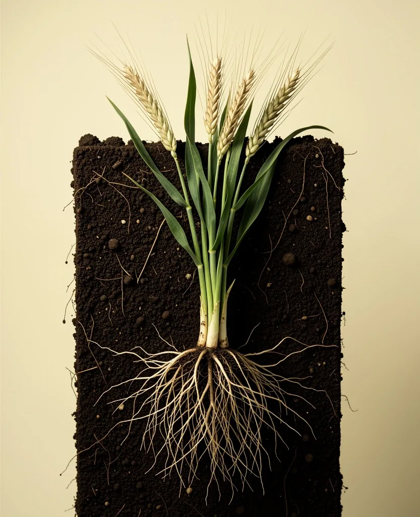 Botanická ilustrace kořenového systému